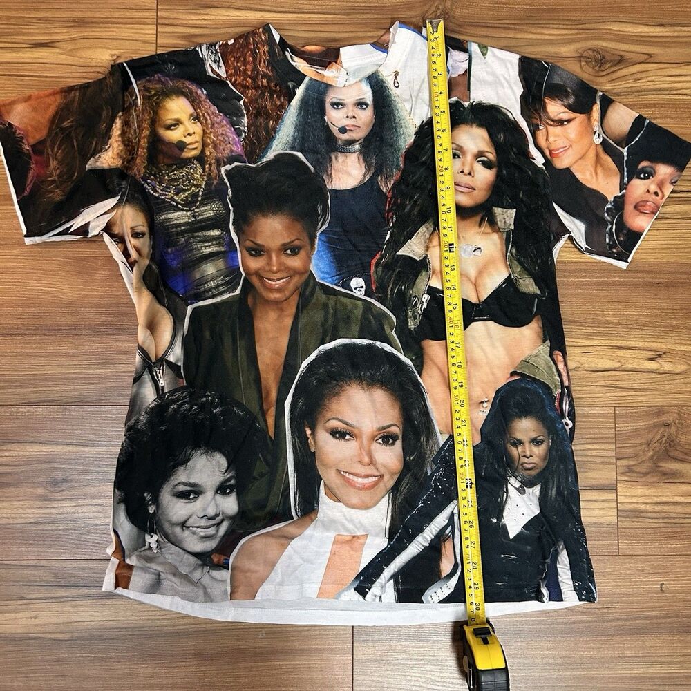 Janet Jackson Graphic T Shirt XL Collage All Over Print Music Icon Tee - Picture 8 of 8